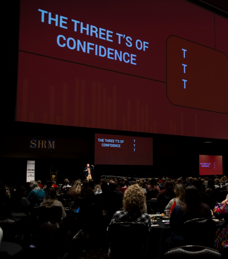 Erik Dominguez presenting the Three T's of Confidence